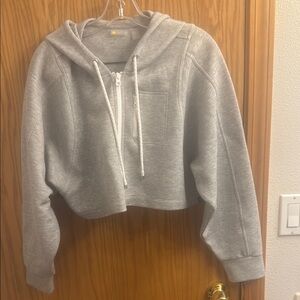 Zella Gray Cropped Oversized Hoodie